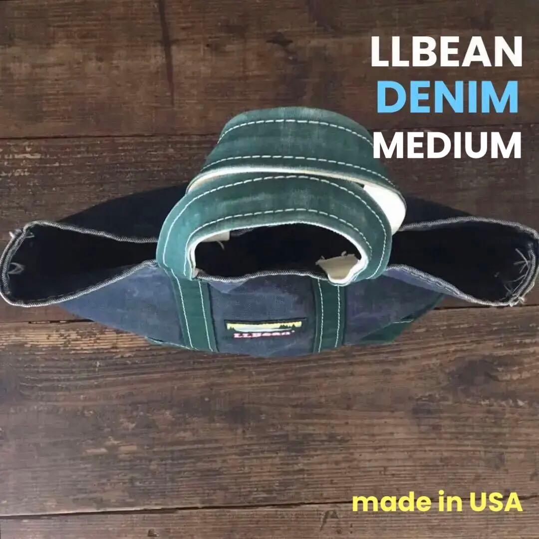 超珍品／LLBEAN／デニム／トート／NAVY／GREEN／80s／希少／旧タグ