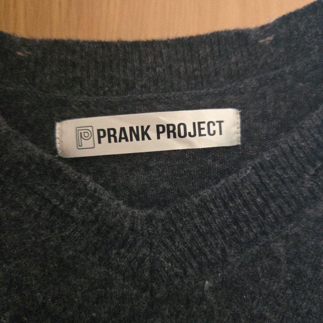 PRANK PROJECT チャコールグレー　ウール　カシミヤ　ダメージニット