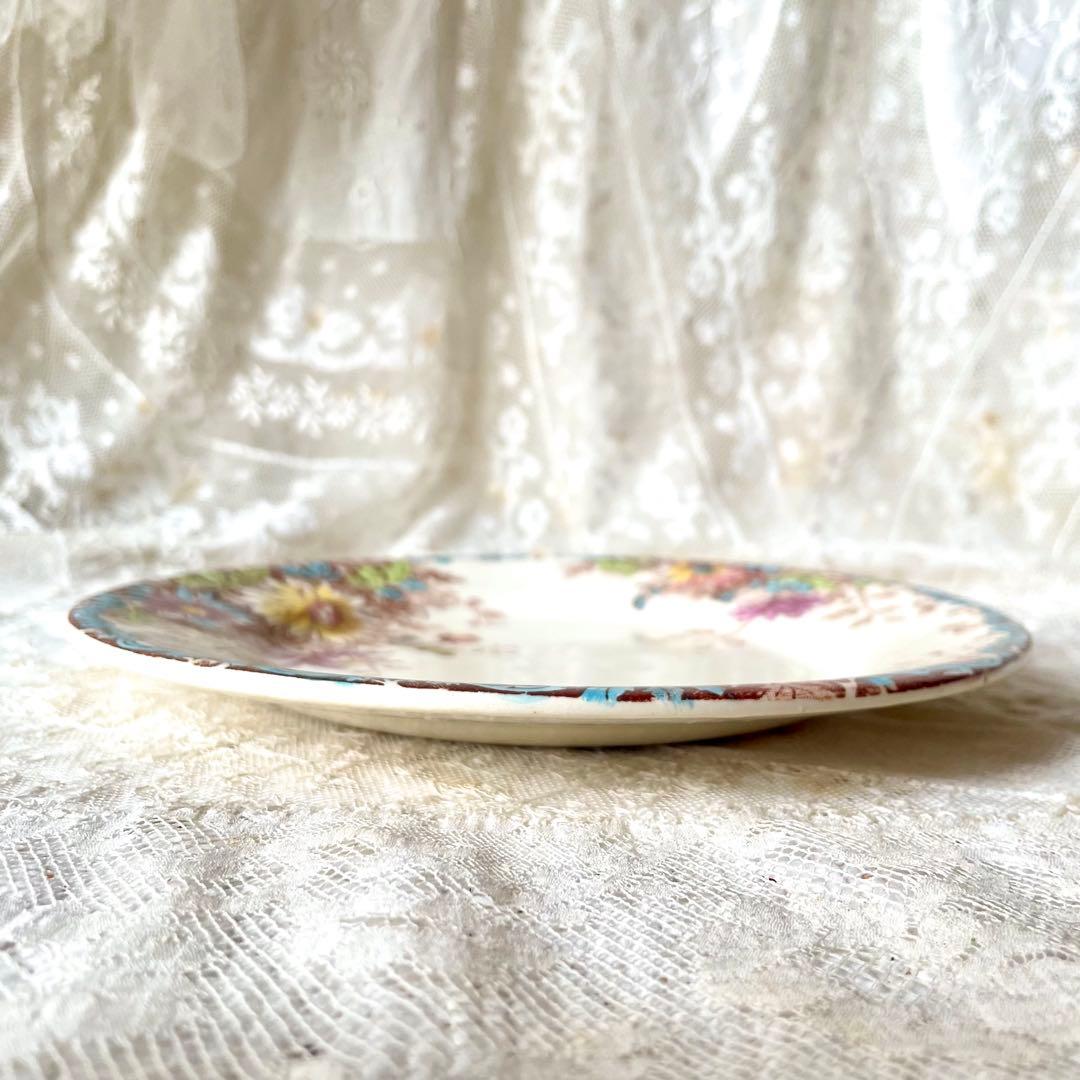 ジアンGien 秋の花フルールドトンヌ　デザートプレート3枚フランスアンティーク