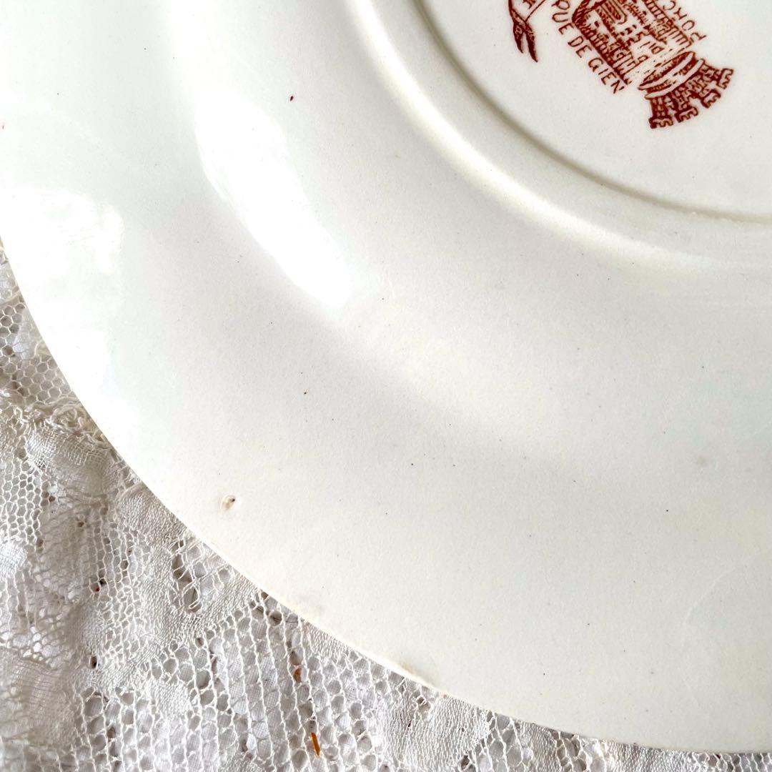 ジアンGien 秋の花フルールドトンヌ　デザートプレート3枚フランスアンティーク