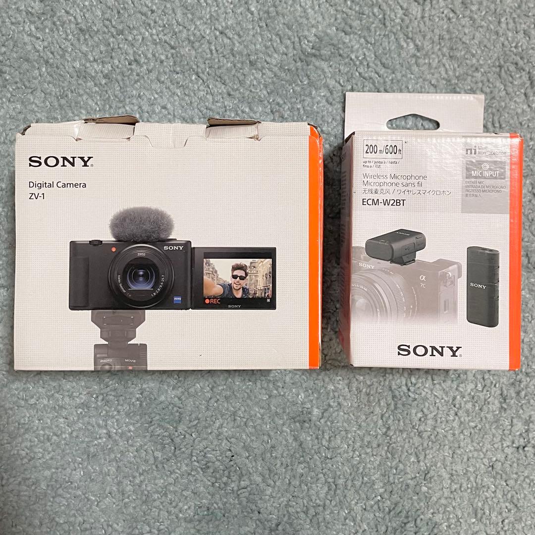 SONY ZV-1 ホワイト箱付(電池×2+充電器+ワイヤレスマイク付!)