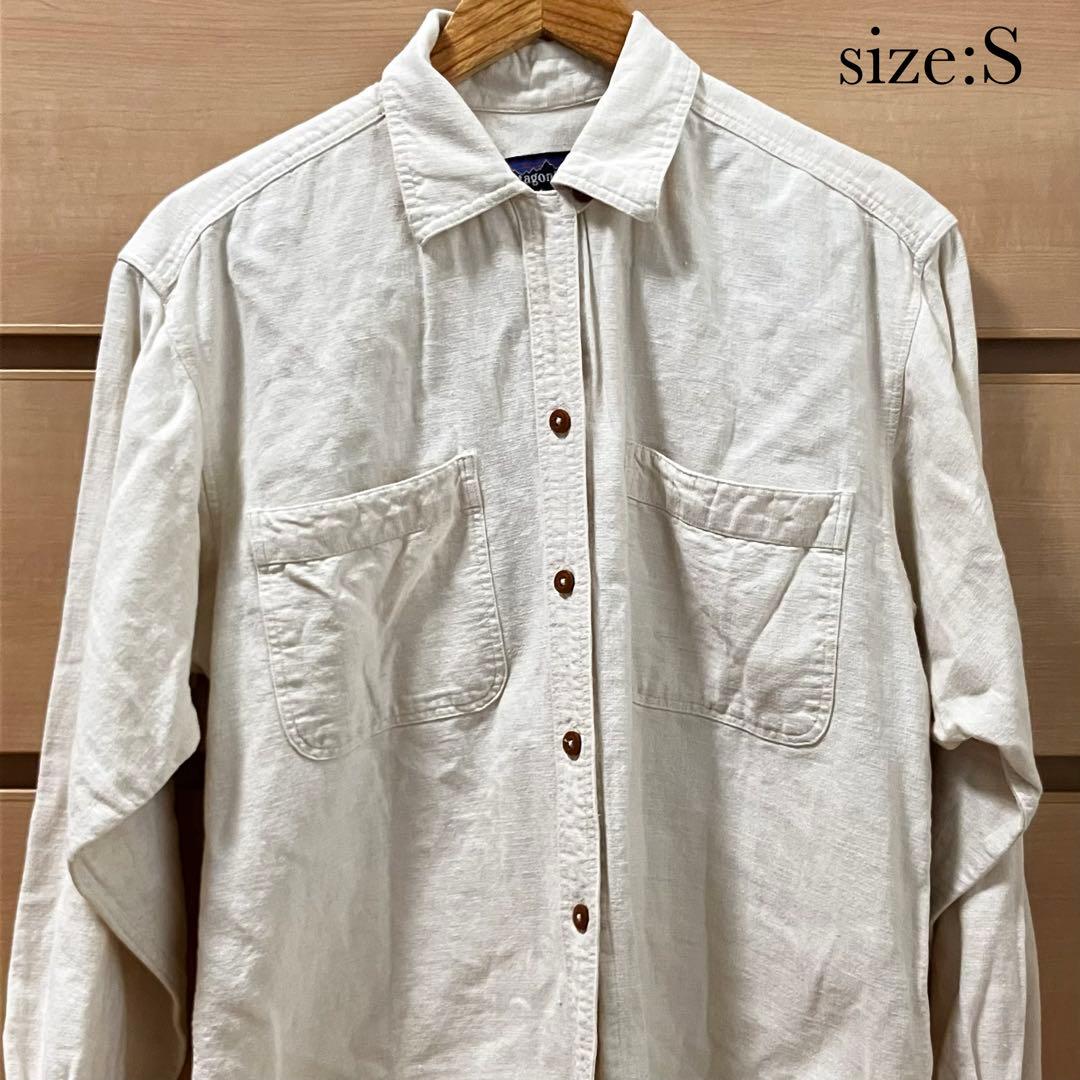 【複数割】パタゴニアPatagonia 長袖ワークシャツ　リネン　アイボリー　S