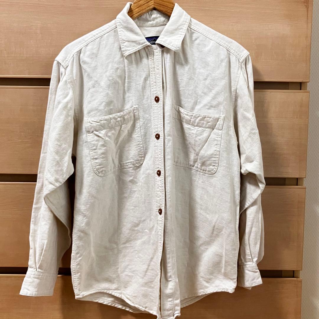 【複数割】パタゴニアPatagonia 長袖ワークシャツ　リネン　アイボリー　S