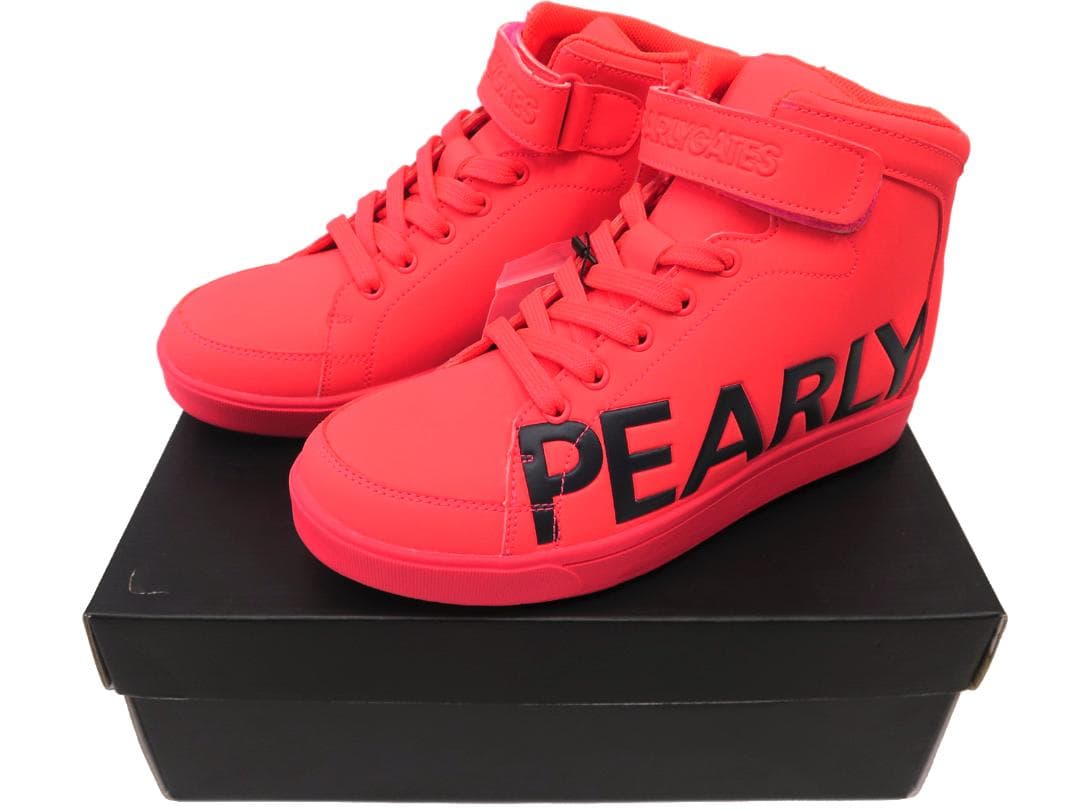 展示品●パーリーゲイツ●サイドロゴ　ミドルカット　スパイクシューズ　23.5cm