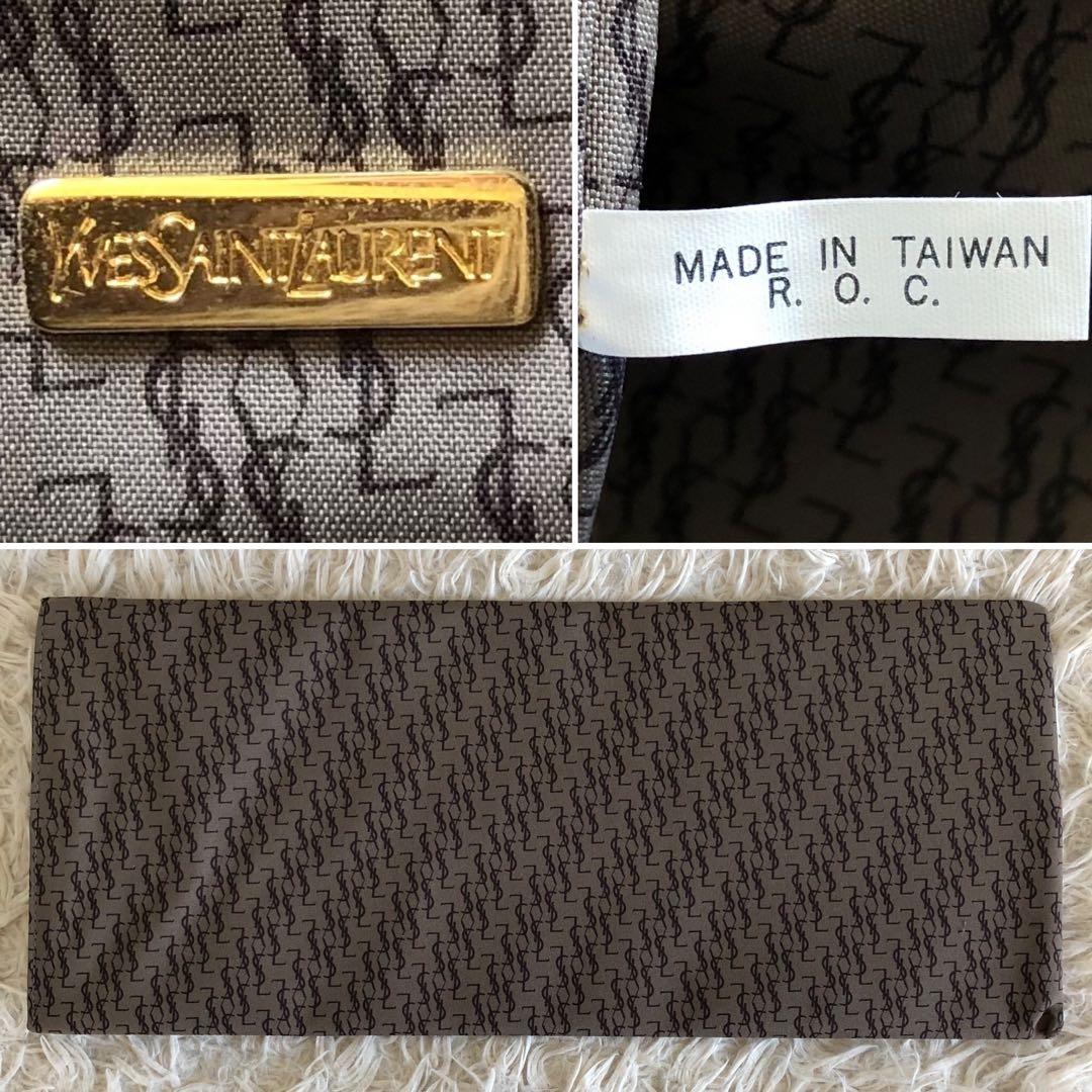 【ほぼ未使用】イヴサンローラン　ボストンバッグ　旅行鞄　PVC　本革　総柄