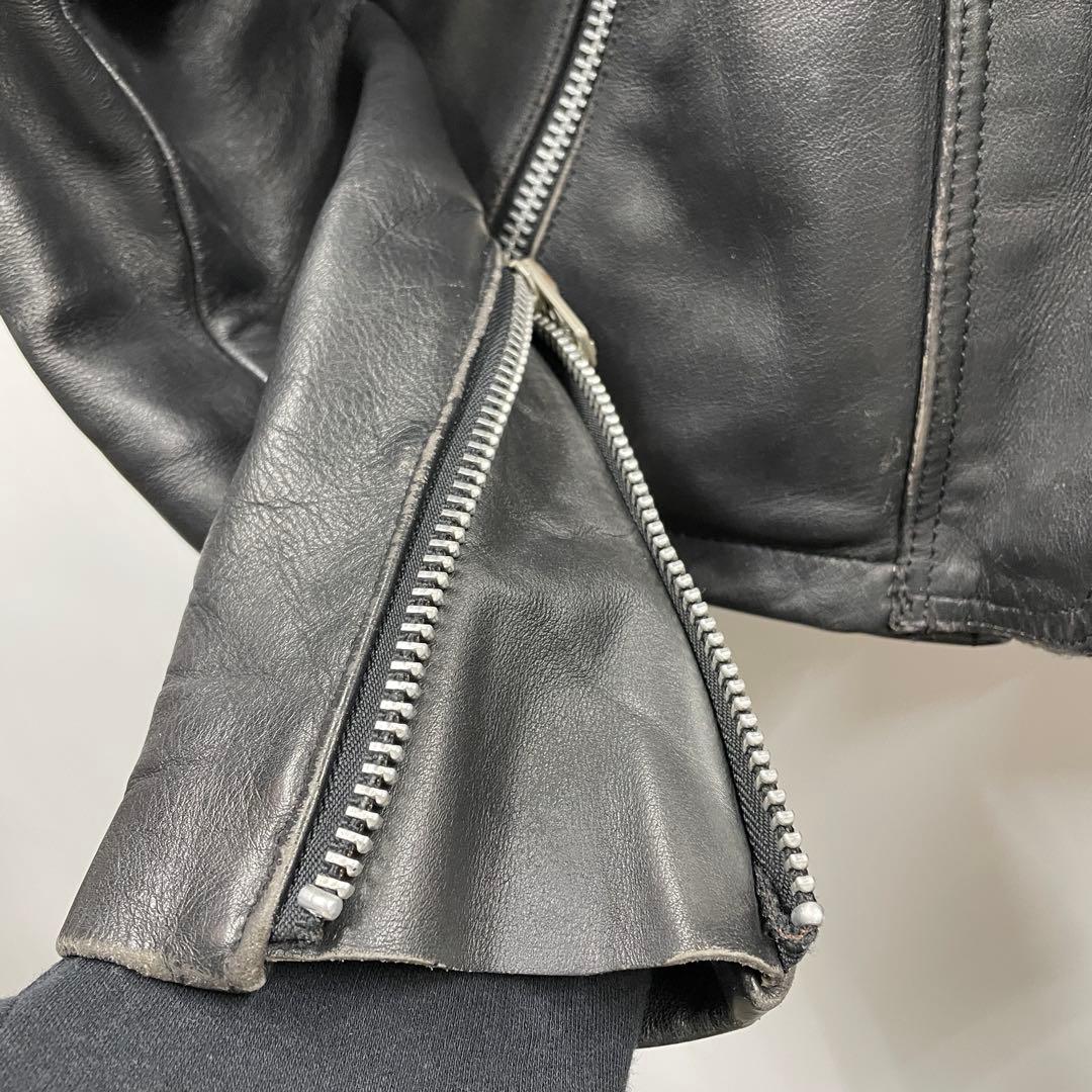 【U62】 訳あり VANSON バンソン レザージャケット 36 ワッペン