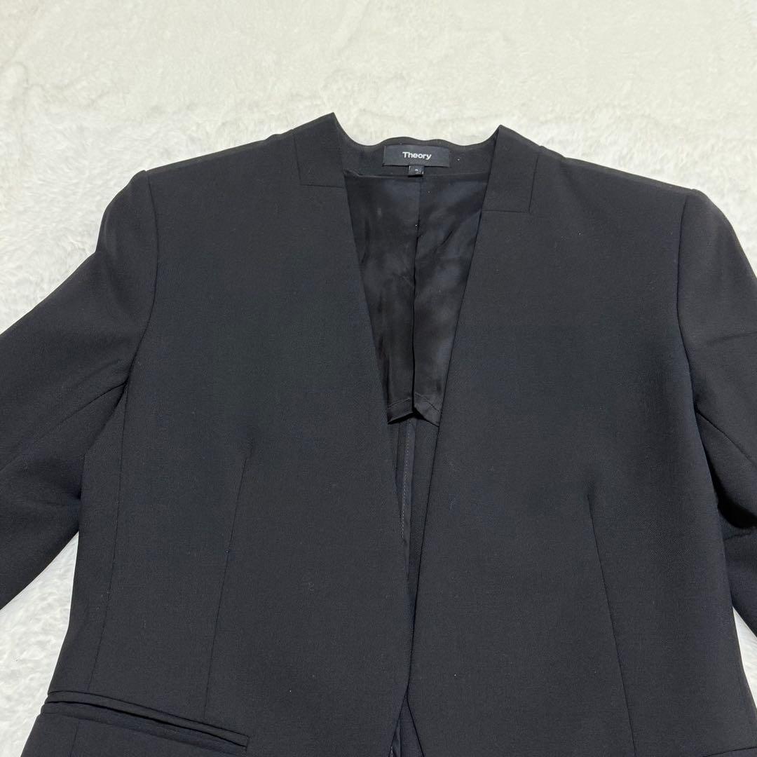 theory セオリー　セットアップ パンツ　スーツ　ノーカラー　カラーレス