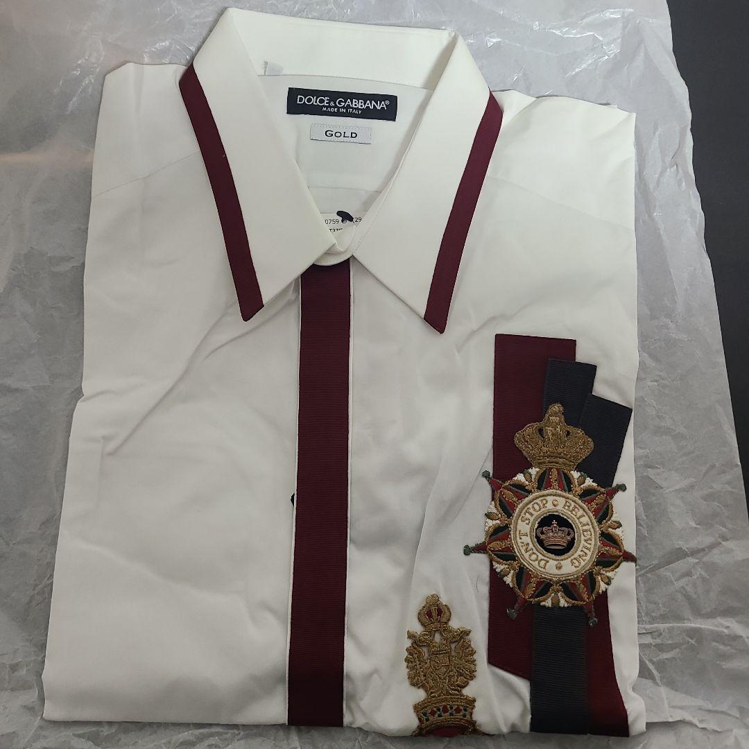 未使用 Dolce & Gabbana ゴールド ワイシャツ 16½ / 42