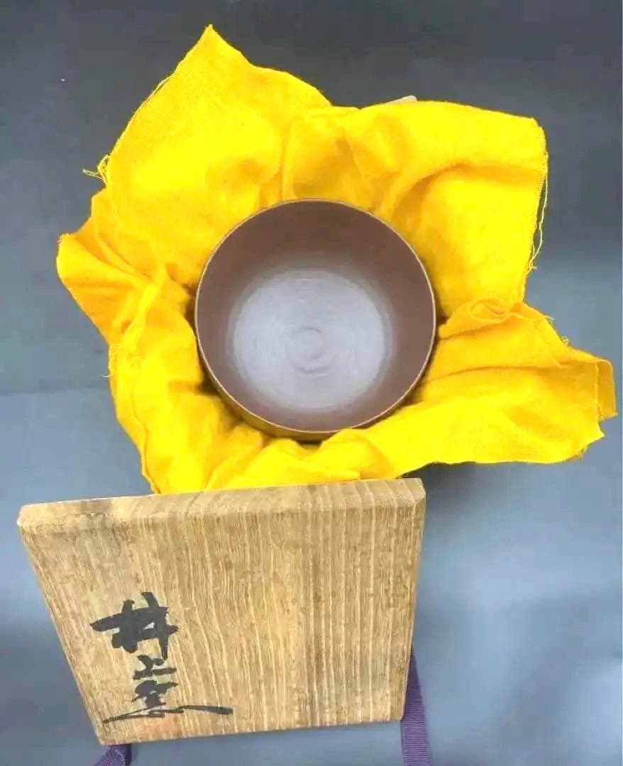 439 二本松萬古焼　亀甲抹茶腕　井上窯　井上善夫　茶碗　お茶道具　共箱