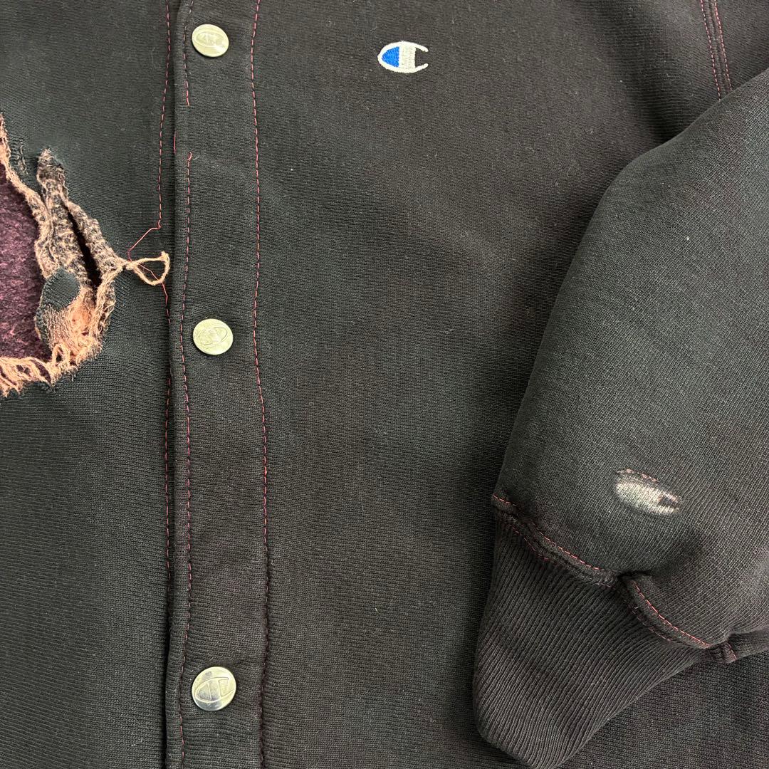 チャンピオン リバースウィーブ 90年代 スナップカーディガン 黒染め ボロ