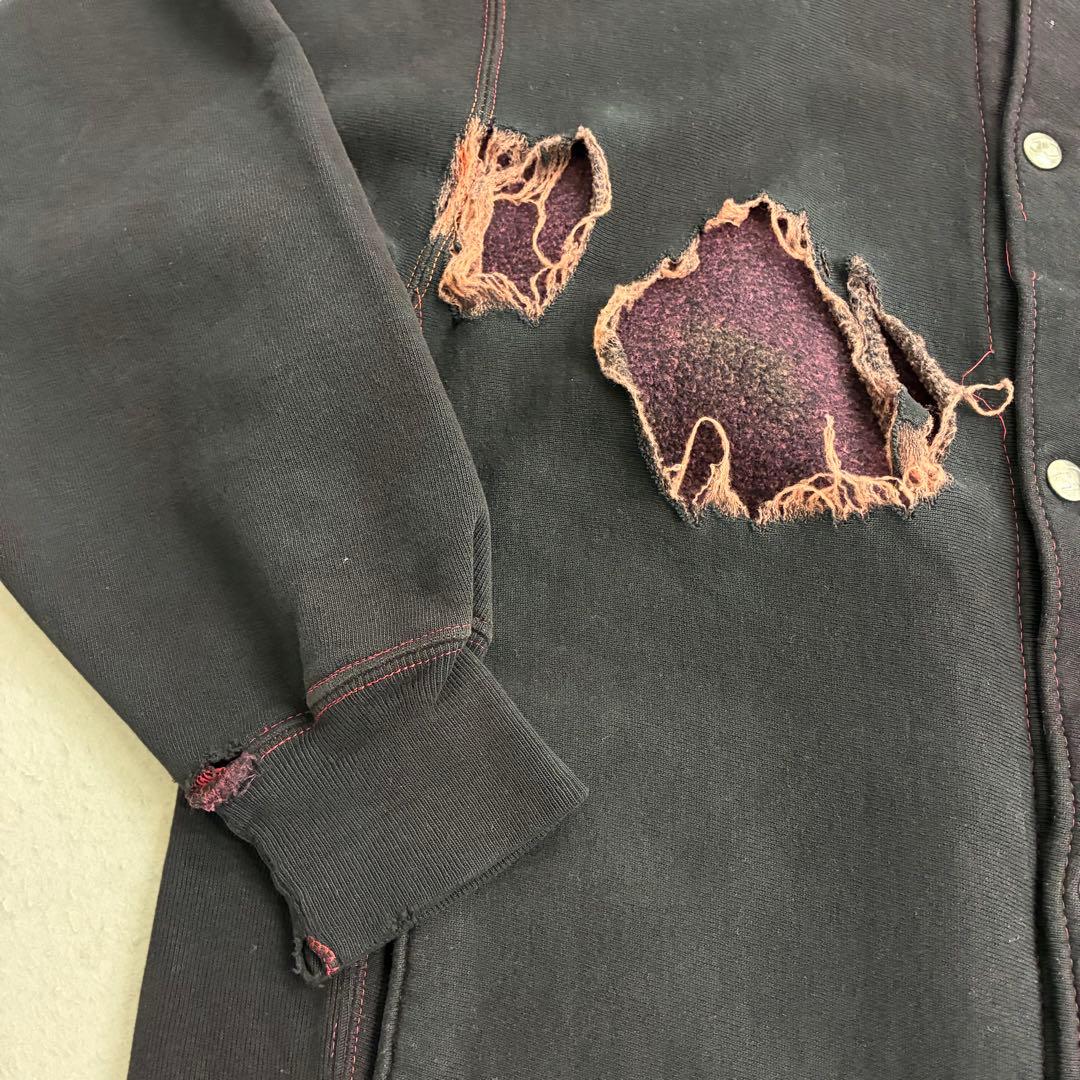 チャンピオン リバースウィーブ 90年代 スナップカーディガン 黒染め ボロ