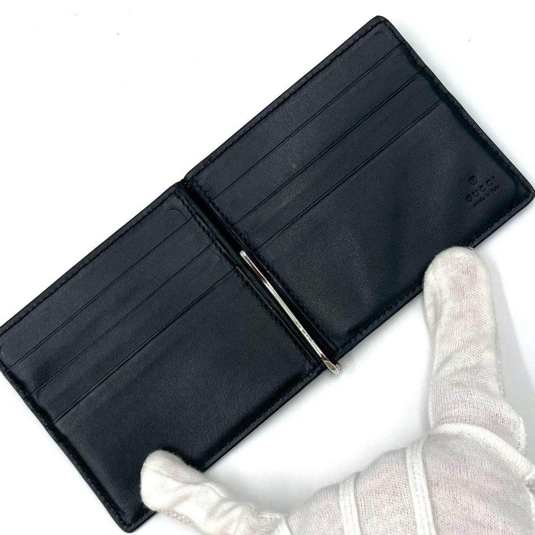極美品 近年モデル●GUCCI マネークリップ カードケース ジャンボGG 黒
