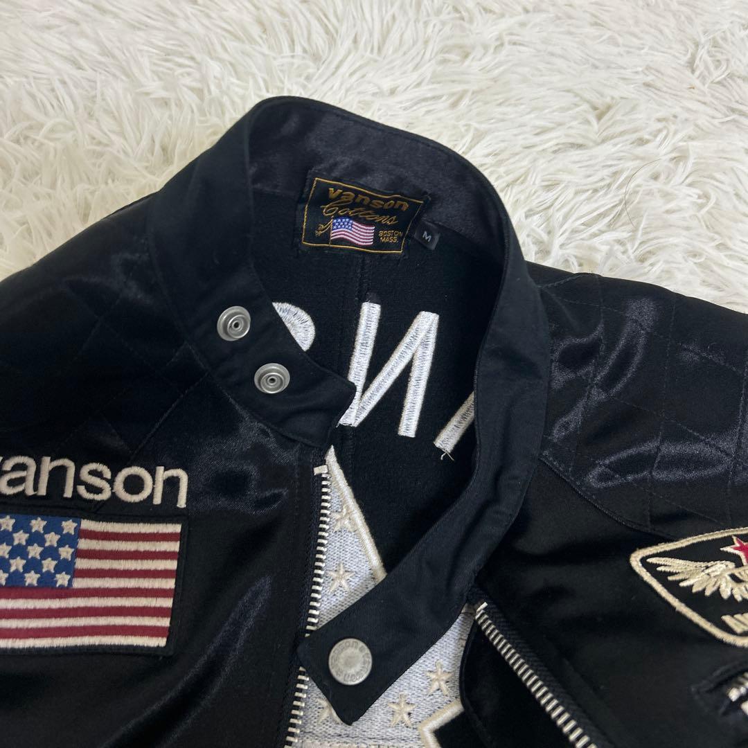 極美品 バンソン モーターサイクルジャケット ワッペン アメリカ国旗 星