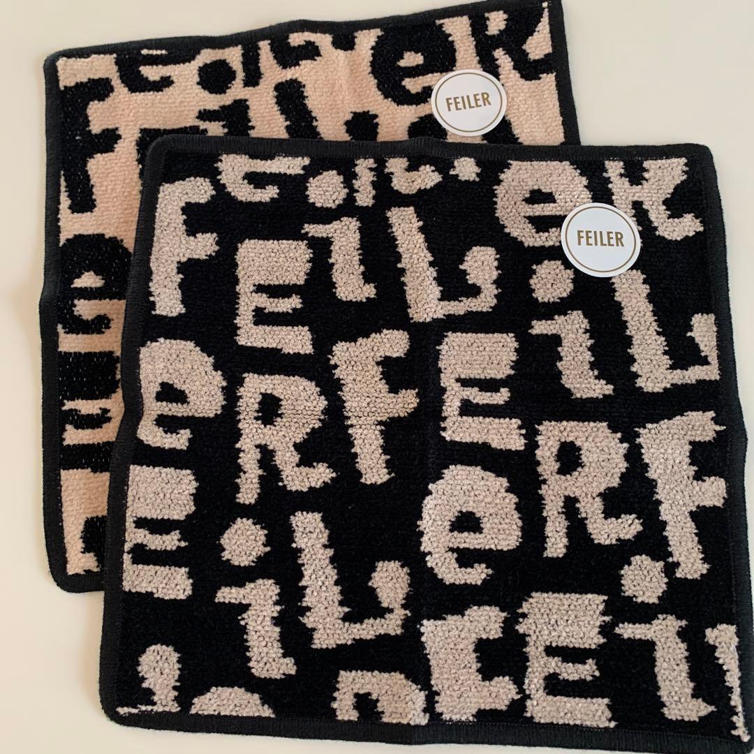 ★新品★フェイラー ギグル ハンカチ ベージュ＆ブラック2枚セット