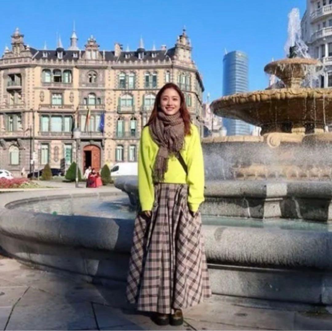 石原さとみさん着用　FRAY I.D タフタロングスカート　チェック