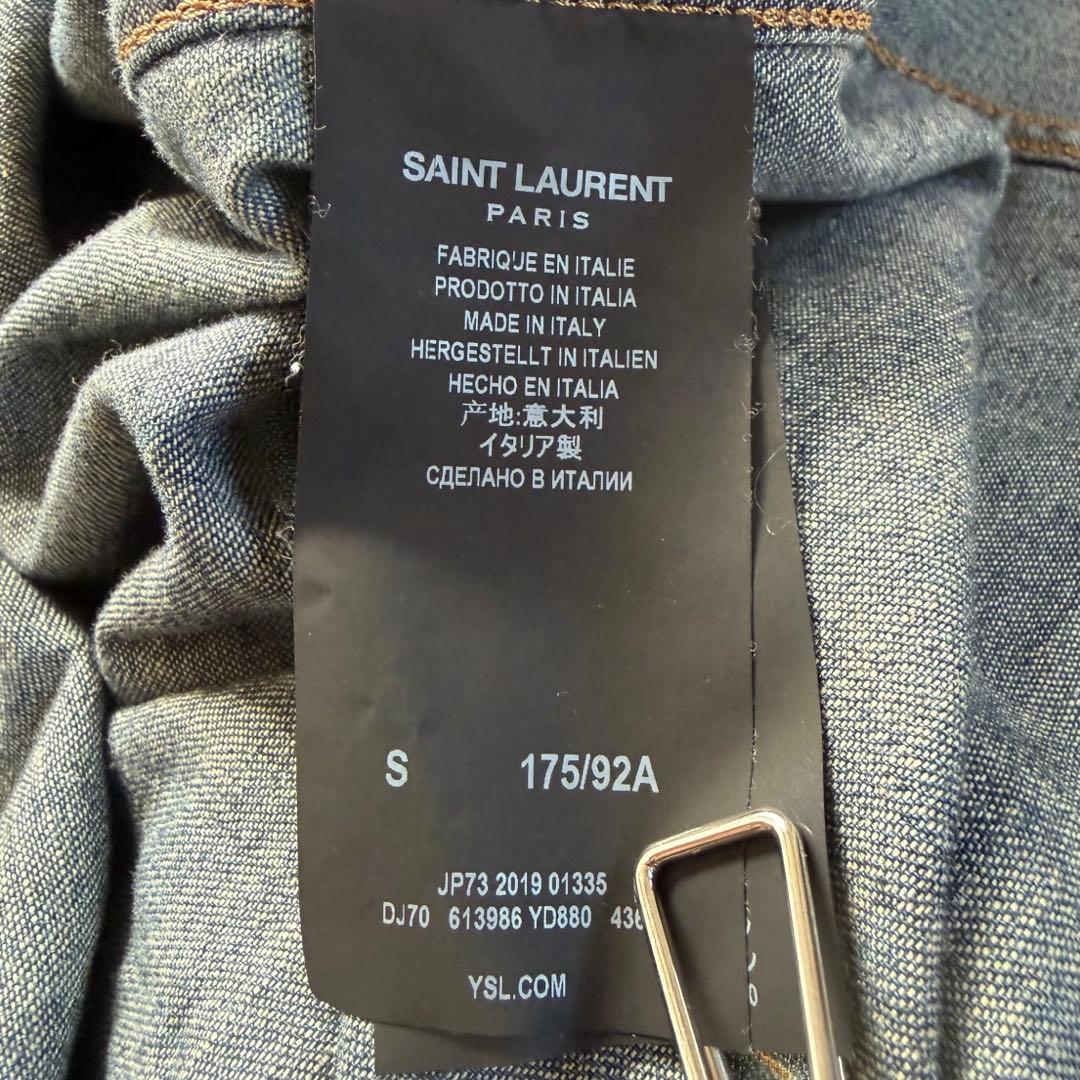 SAINT LAURENT PARIS デニム ボウタイ シャツ S 正規品