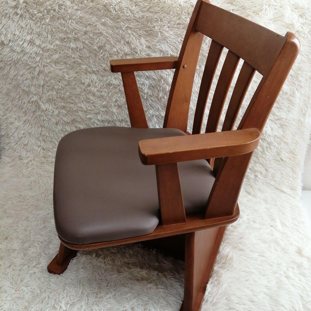 天然木アーム付き回転チェア