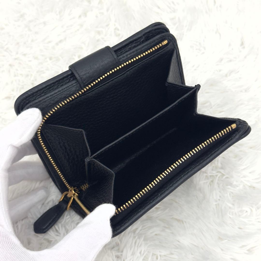 極美品⭐️RFID搭載 PRADA プラダ ヴィッテログレイン ブラック レザー