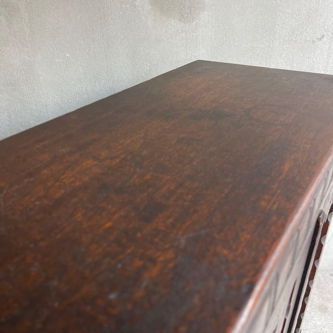 昭和レトロ　古い木製収納棚　飾り棚　キャビネット　アンティーク