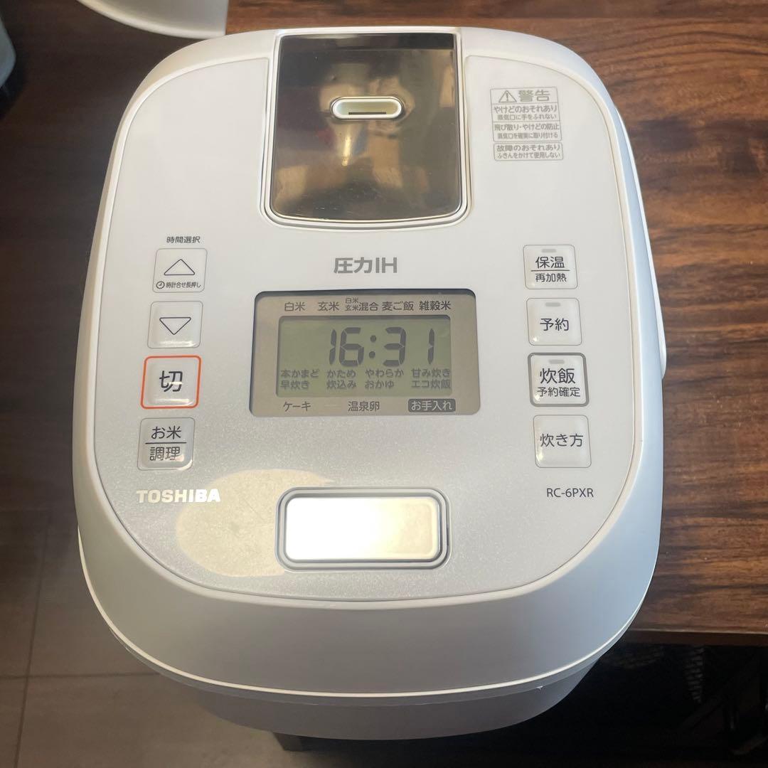 東芝/圧力ジャーIH炊飯器RC-6PXR/3.5合炊きホワイト