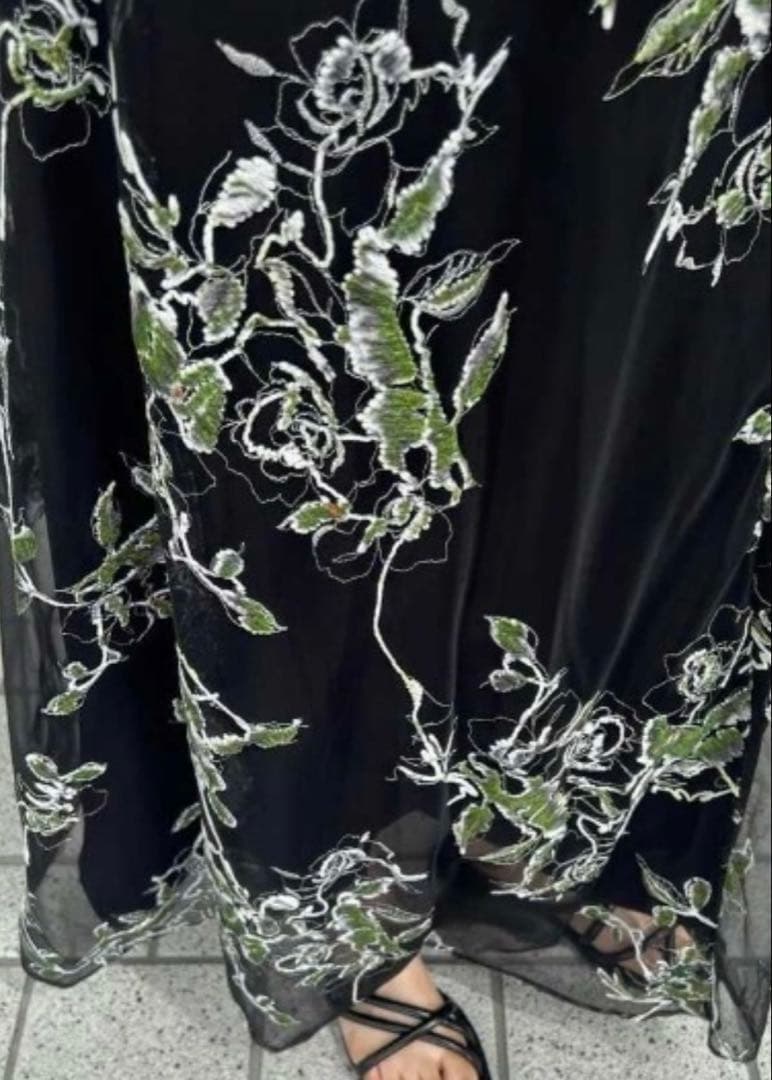 【Ameri】2WAY WILD ROSE CANVAS ART DRESS