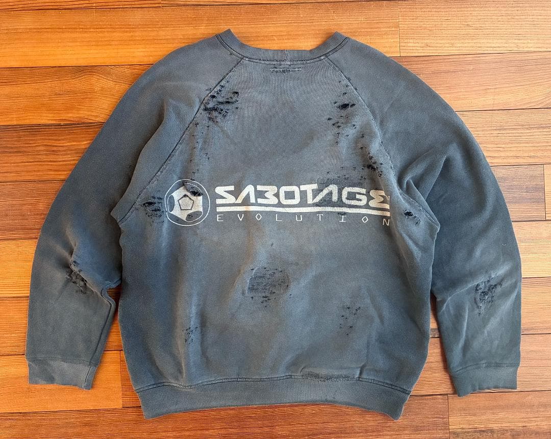 90s 初期 イタリア製 SABOTAGE ショットガン スウェット L