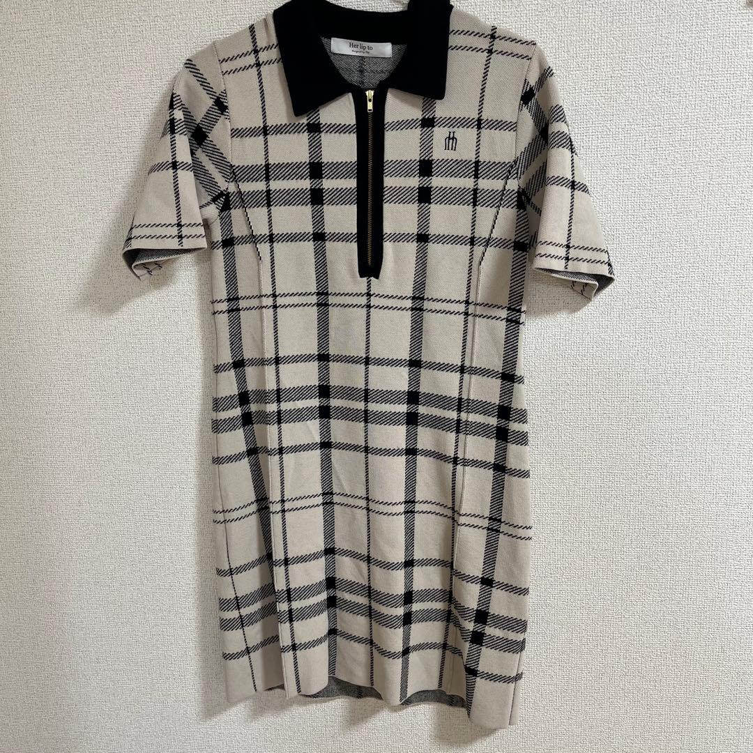 ワンピース herlipto Trois Logo Knit Mini Dress