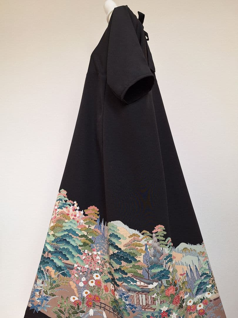 着物リメイクワンピース3693