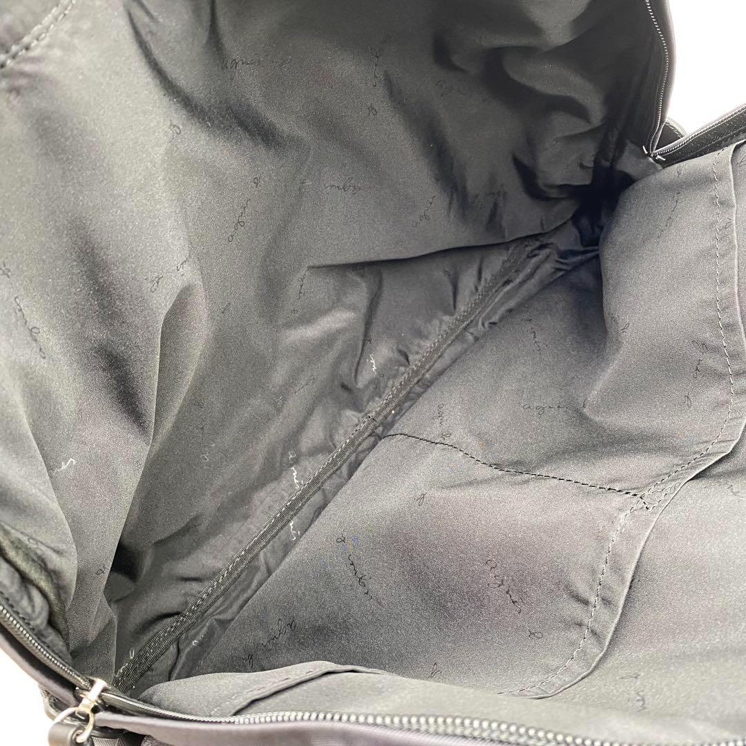 【未使用級】アニエスベー ボヤージュ ミニボストン 2way ナイロン ブラック