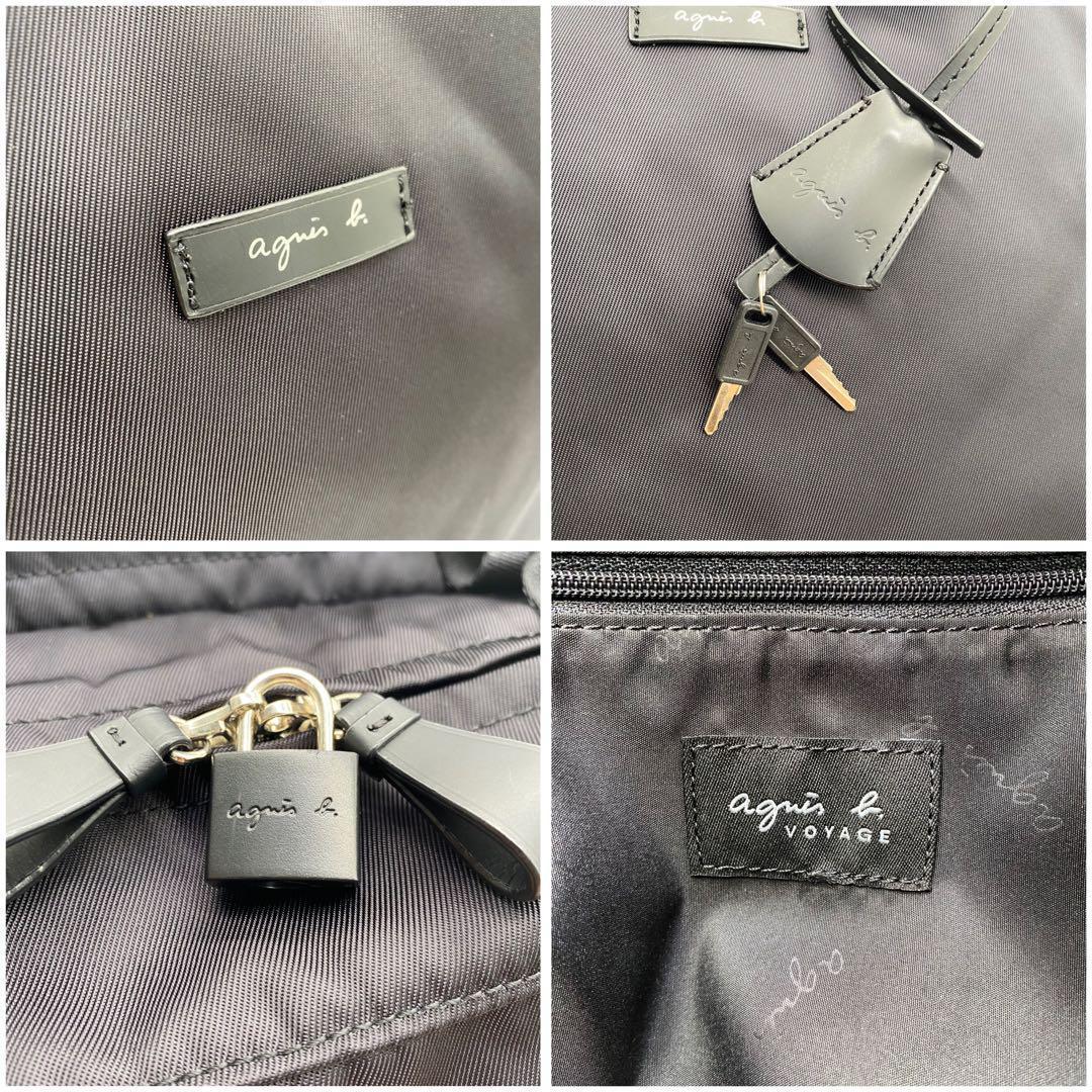 【未使用級】アニエスベー ボヤージュ ミニボストン 2way ナイロン ブラック