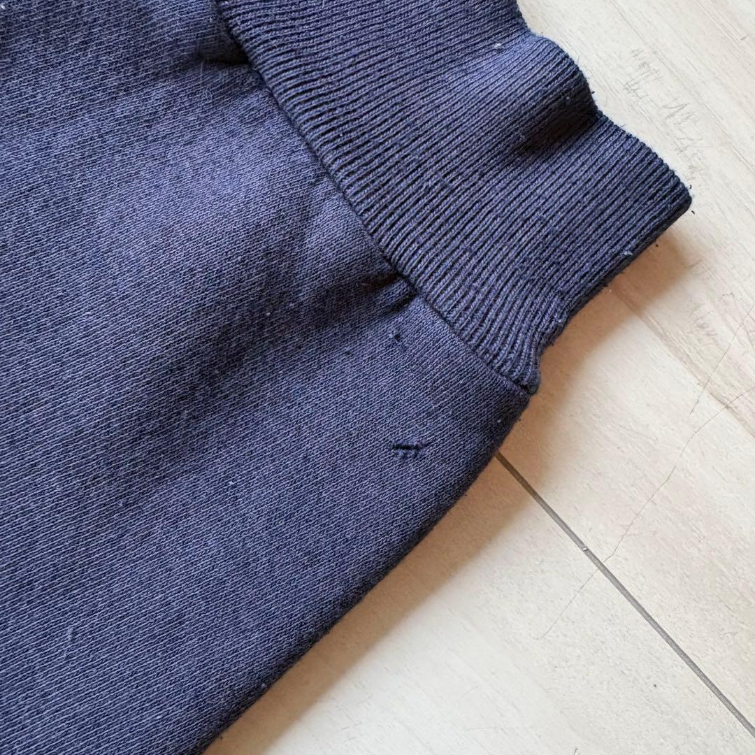 -80s フルジップパーカー USA製 ナス紺 アルミジップ XL相当 フェード