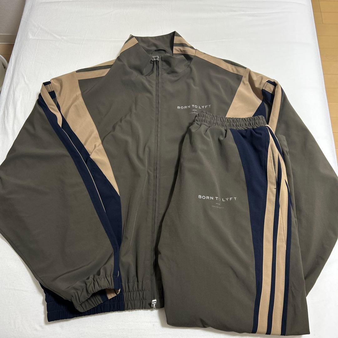 LYFT ストライプデザイン ナイロンジャケット・パンツセット L