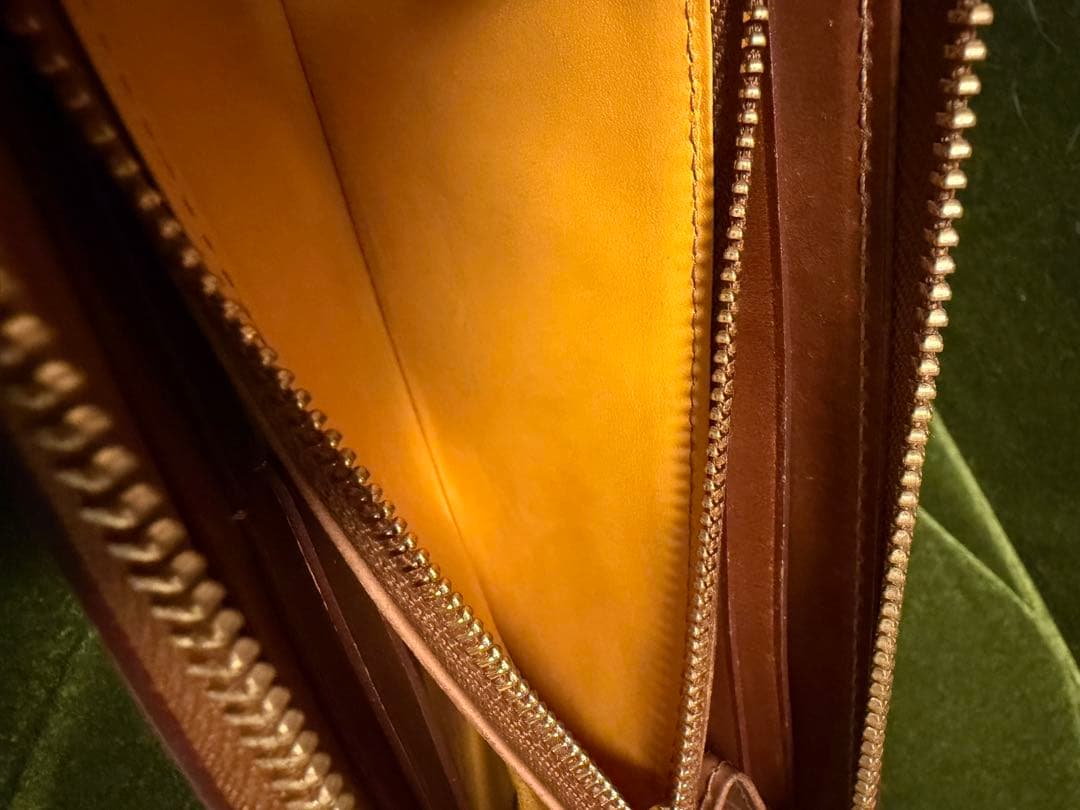 GANZO シェルコードバン2 ラウンドファスナー　長財布　ナチュラル