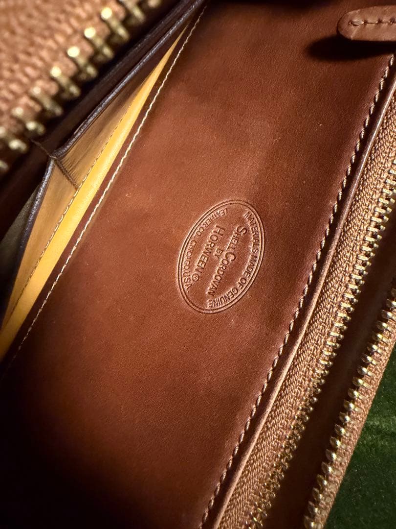 GANZO シェルコードバン2 ラウンドファスナー　長財布　ナチュラル