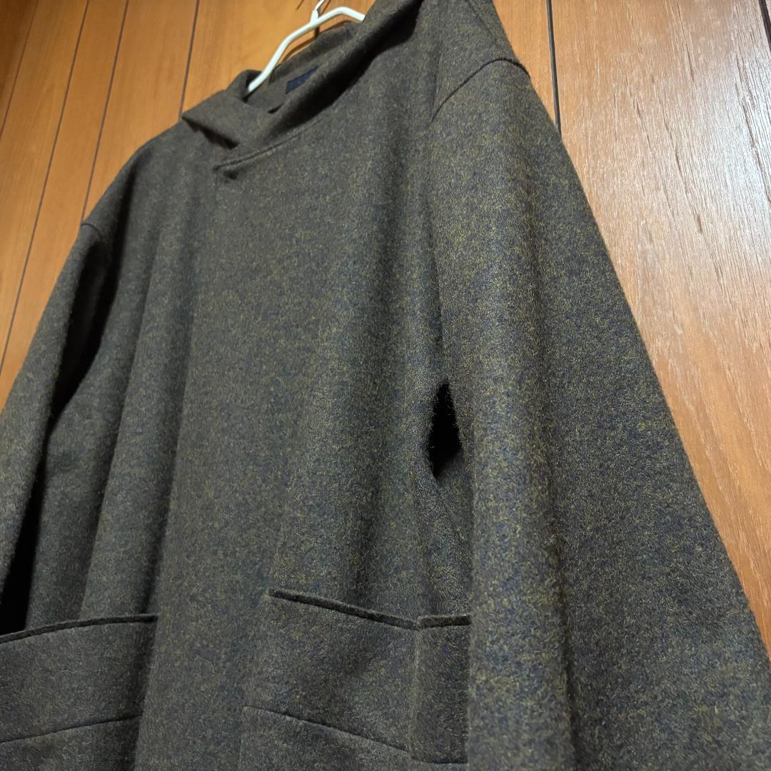 MITTAN 圧縮ウールニットフードコート 緑杢 サイズ2