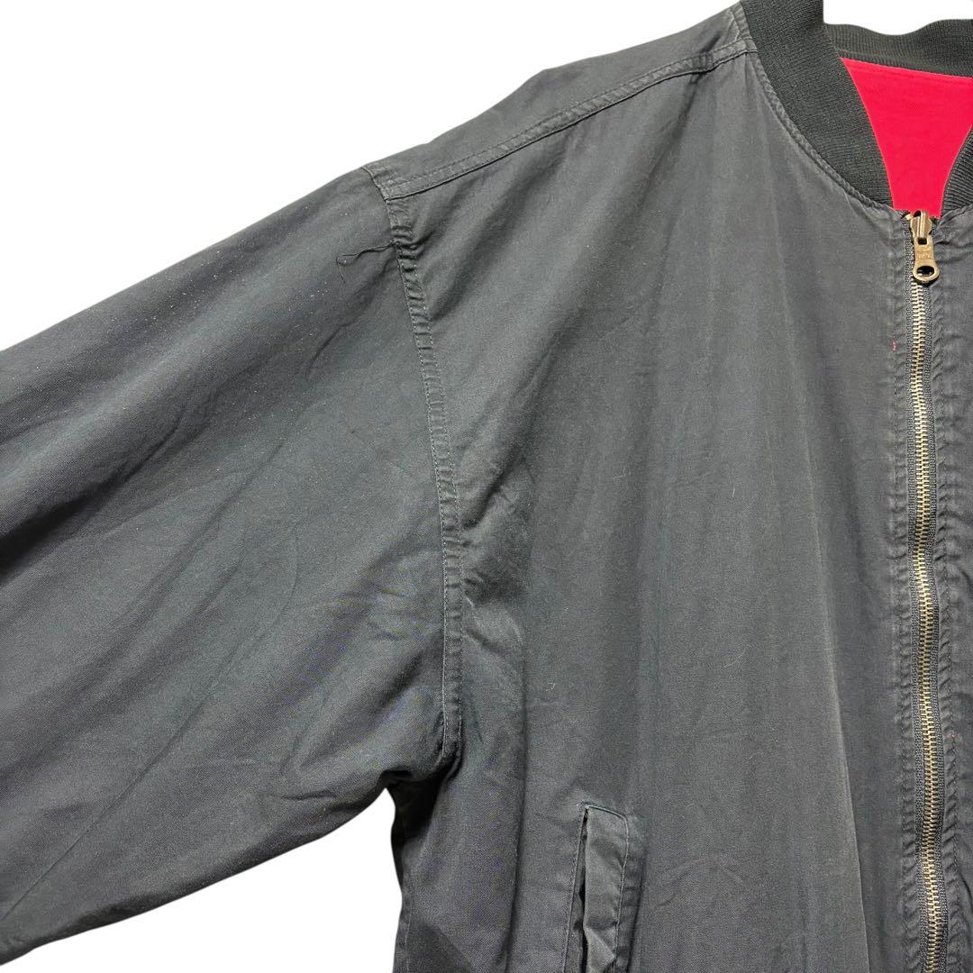 90sMarlboro刺繍ロゴビッグサイズXL赤黒裏地レッド ボンバージャケット