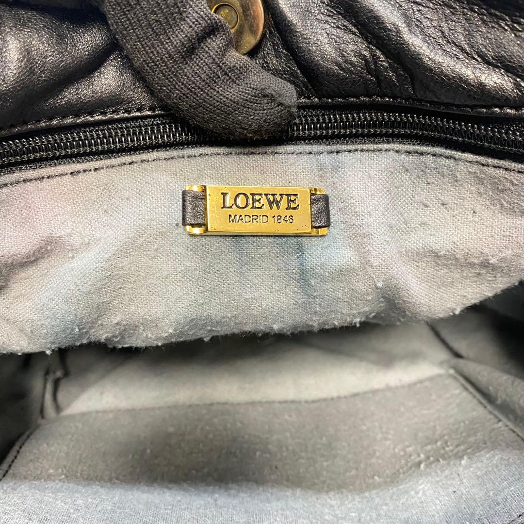 ロエベ ナッパレザーハンドバッグ ブラック アナグラム