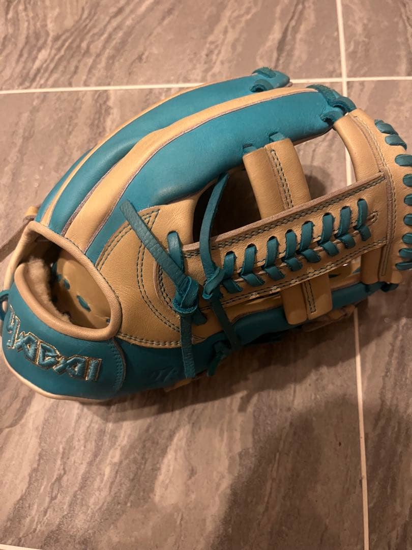 YABAI 軟式グローブ 11.25inch 青/ベージュ