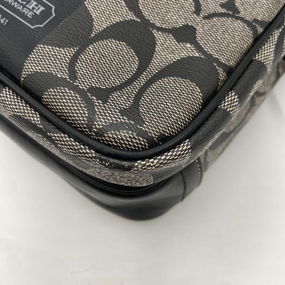 美品✨コーチ ショルダーバッグ F70078 ヘリテージ　シグネチャー ブラック