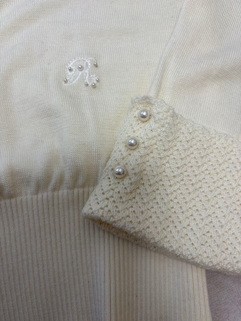 最終値下 ルネ R刺繍 タートルネック ニット 36 オフホワイト