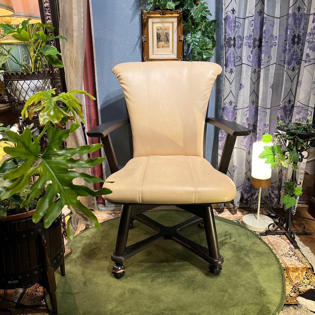 Sale L ４ NAGANO キャスター付き　３６０度回転　　アームチェア