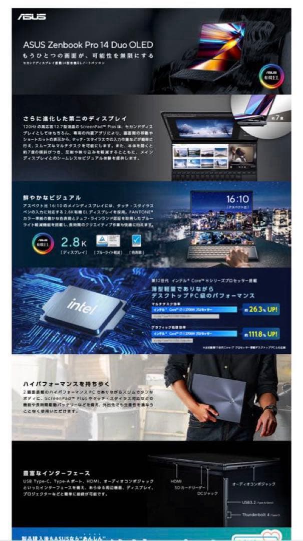 [美品] Zenbook Pro 14 Duo OLED テックブラック