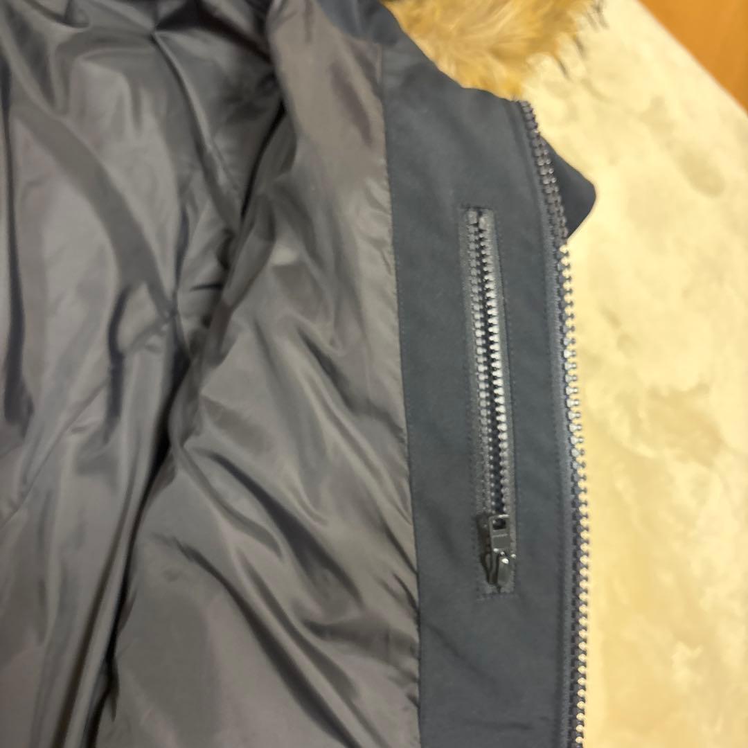 美品ダントン　ネイビー ダウンジャケット ファー付き　S 36