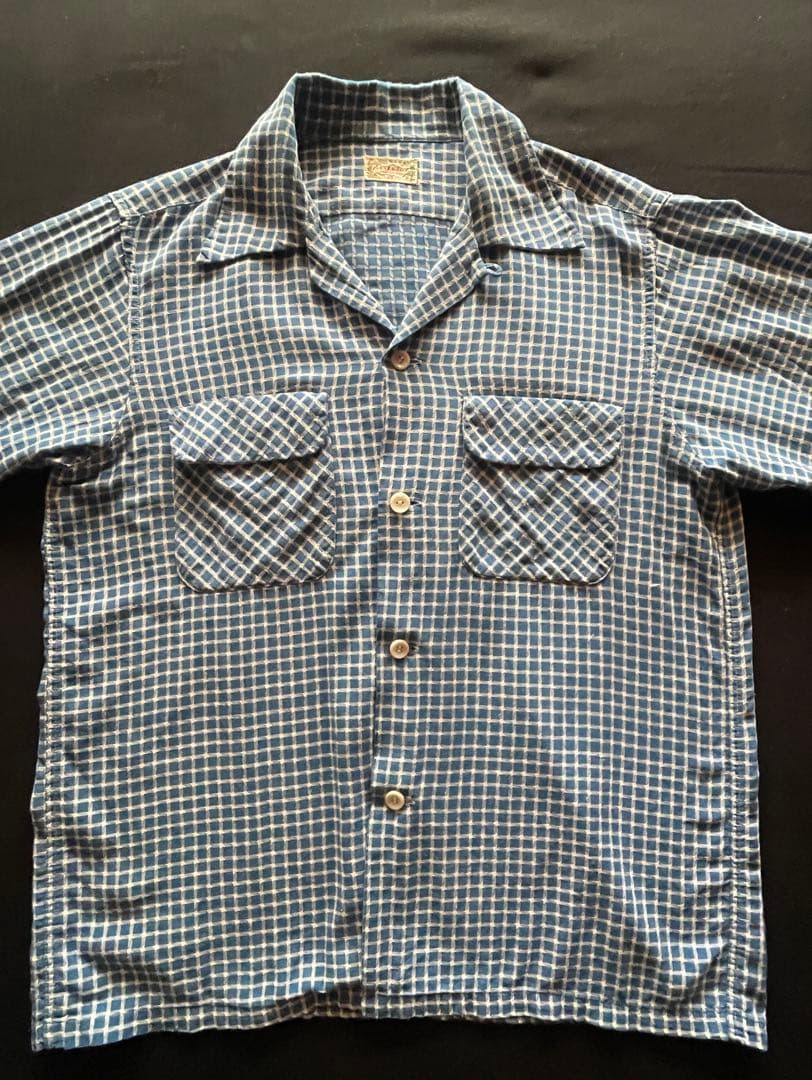 50's Ensenada ブルー×ホワイト グラフチェックシャツ