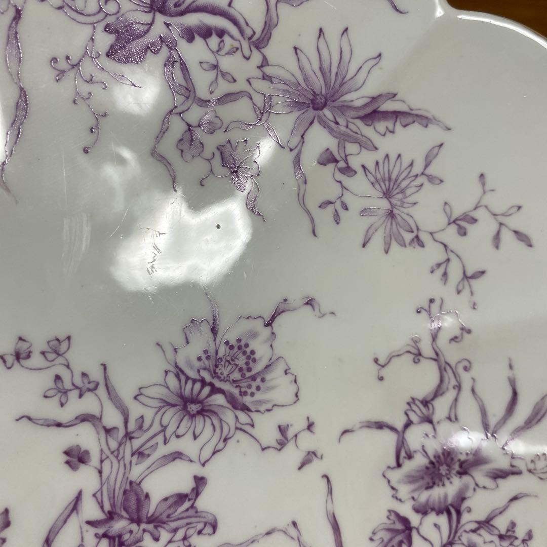 ワイルマン　フォリー　パープル　フラワー　デイジーシェイプ　23cm プレート