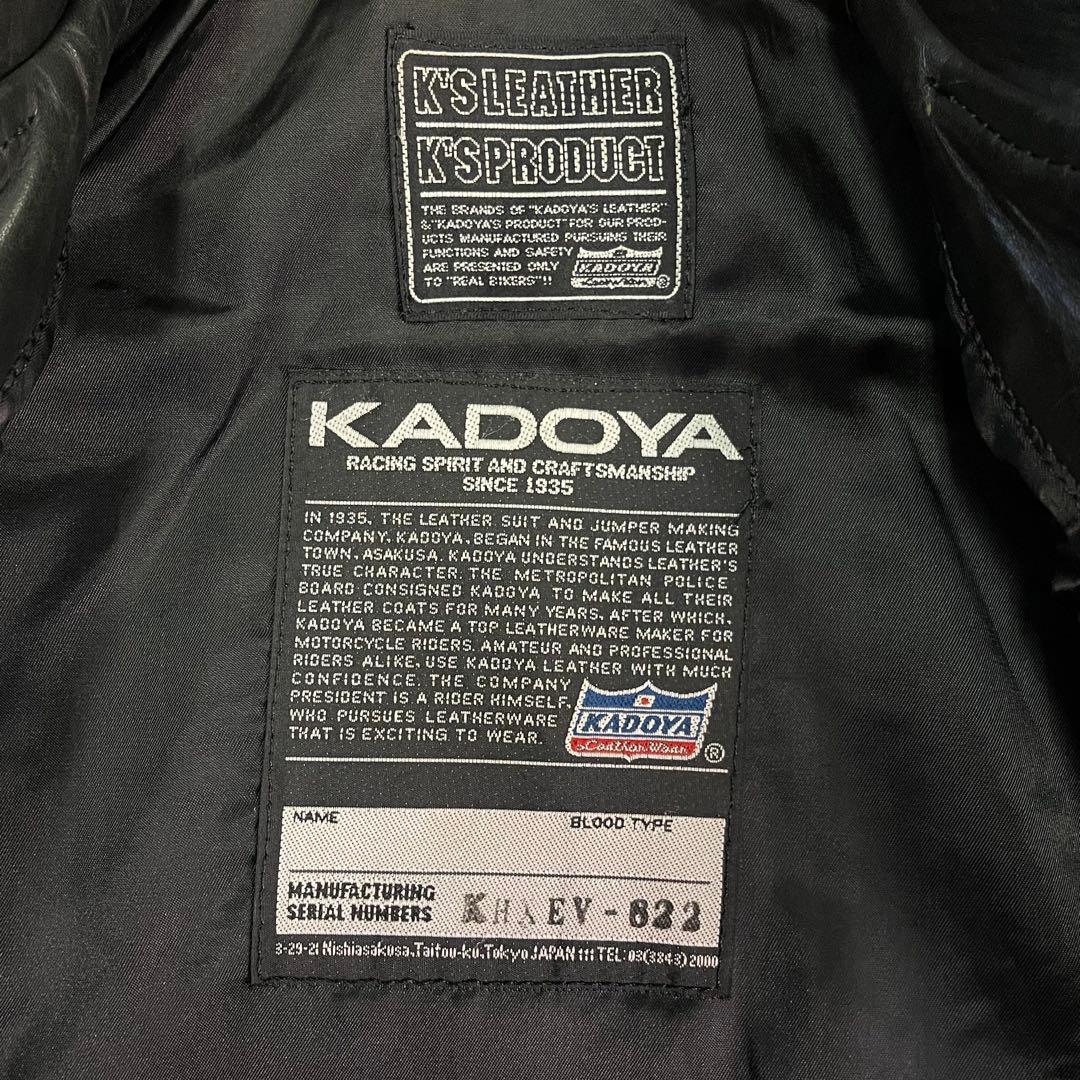 KADOYA カドヤ EVO パデッド ダブルライダースジャケット ブラック M