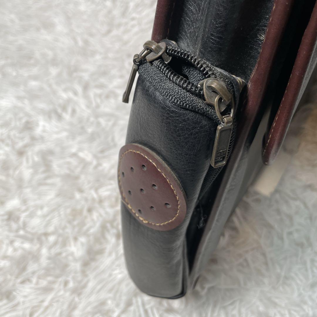 マスターピース　ビジネスバッグ　レザー　ブラック　黒　鍵付き