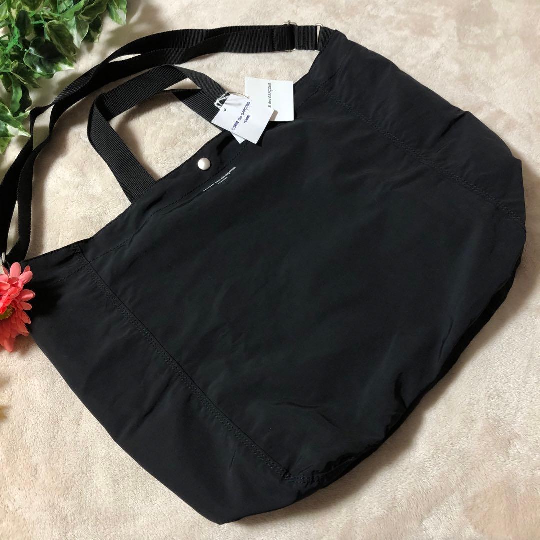 未使用タグ付　コムデギャルソンオム ロゴ 綿ナイロングログラン 2WAYバッグ