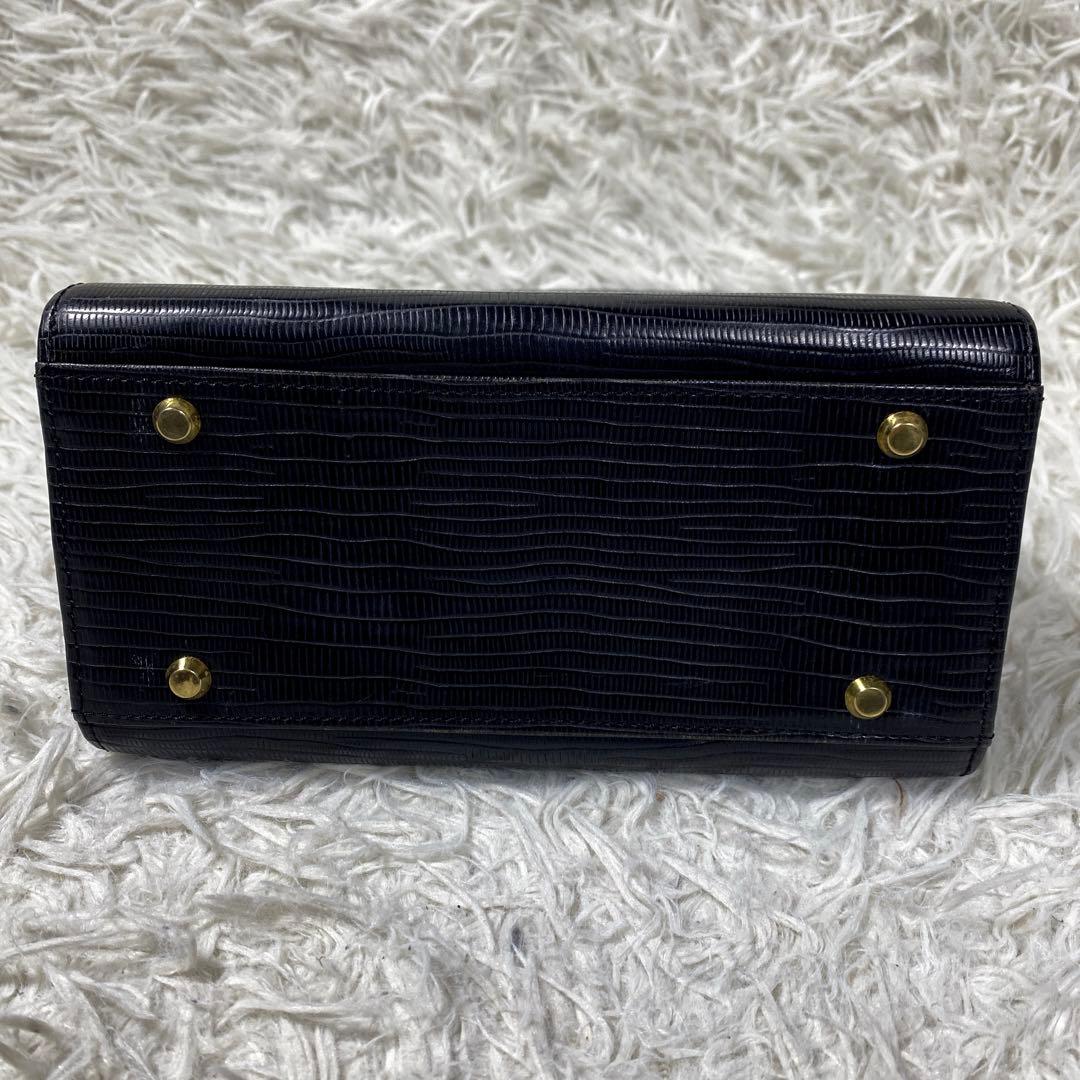 ワコー　フォーマルハンドバッグ　ブラック　ガンチーニ