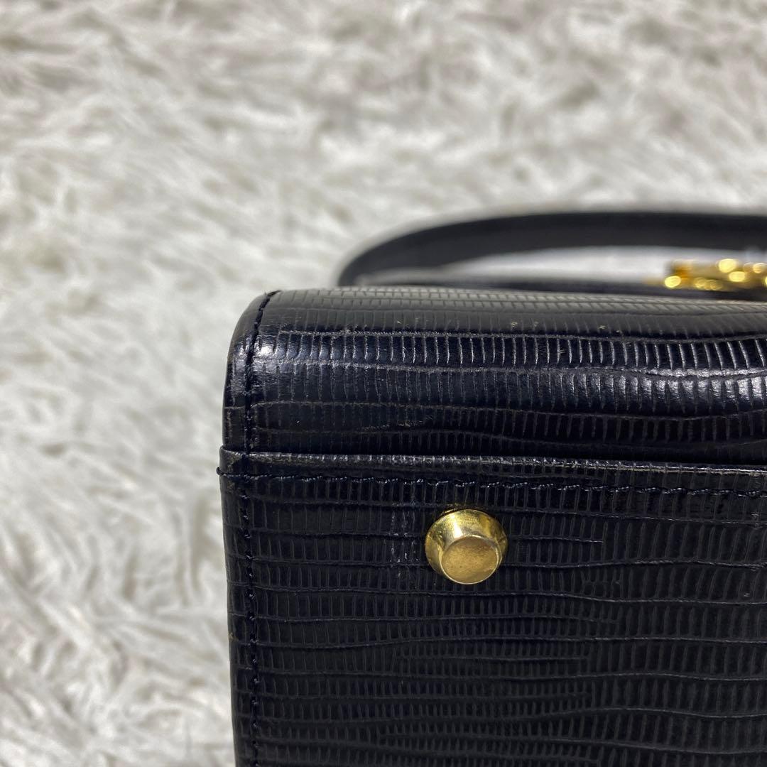 ワコー　フォーマルハンドバッグ　ブラック　ガンチーニ